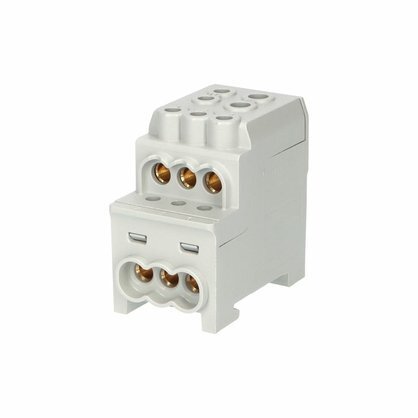 Blok pro rozdělení fází UVB 200 L G, 
1pól., 200A, 1000V, šedý, na DIN 1