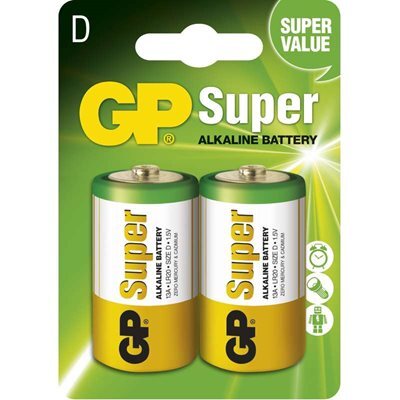 Alkalická baterie GP Super LR20 (D), blistr B1341 1