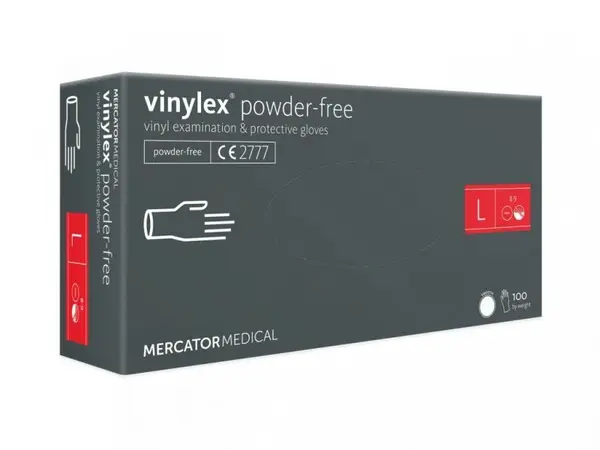 Rukavice vinyl nepudr. L 100ks průhledné Rukavice vinyl nepudr. L 100ks průhledné 1