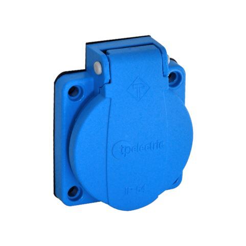Vestavná zásuvka 16-VZ-Q modrá IP54 230V 16A s clonkou Quick Con 3101-338-0900 1