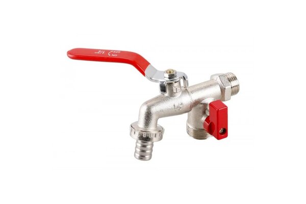 Ventil zahradní dvojitý 1/2"-3/4"-3/4" 1