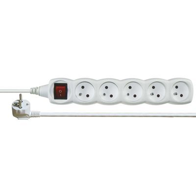 Prodlužovací kabel s vypínačem 5 zásuvky 3m, bílý P1513 1