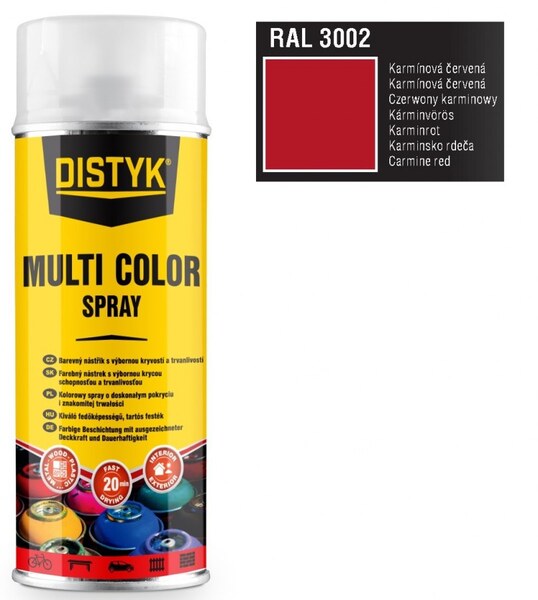 Sprej Multi color červená (RAL3002) 400ml DISTYK 1