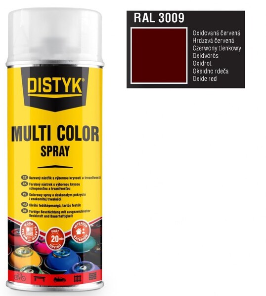 Sprej Primer color červená (RAL3009) 400ml DISTYK 1
