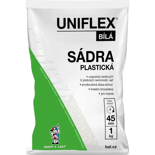 Sádra bílá plast. modelářská 1kg 1