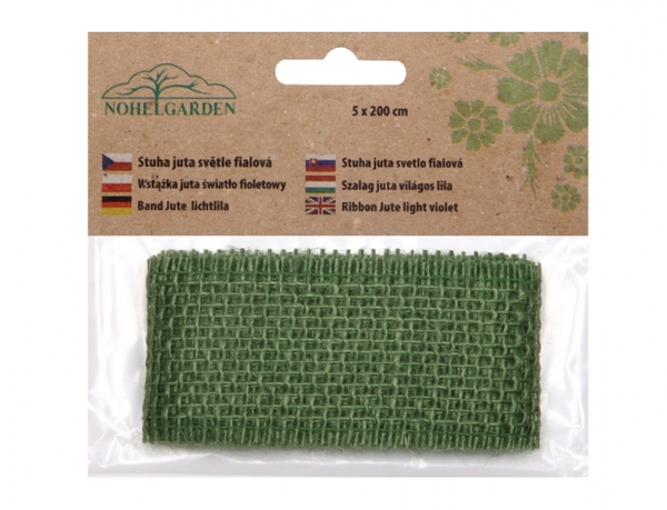 Stuha juta 5cm/2m tm.zelená 1