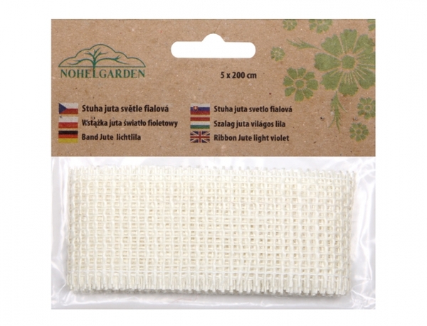 Stuha juta 5cm/2m bílá 1