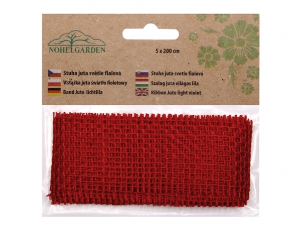 Stuha juta 5cm/2m červená 1