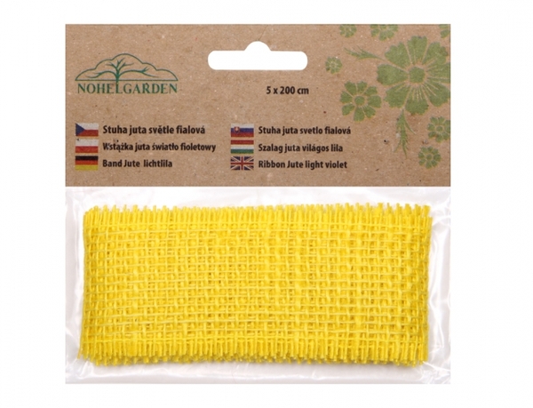 Stuha juta 5cm/2m žlutá 1