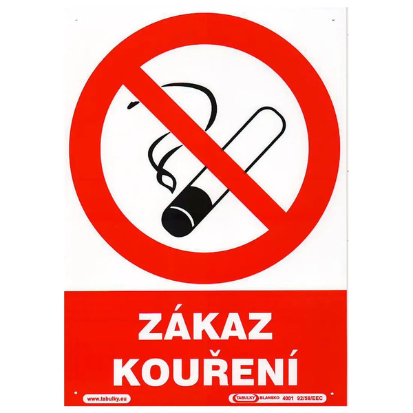 Tabulka ZÁKAZ KOUŘENÍ 210x297mm/A4/ Tabulka ZÁKAZ KOUŘENÍ 210x297mm/A4/ 1