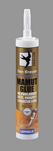 Den Braven - vysokopevnostní lepidlo MAMUT GLUE 290ml bílá. Na podlahové lišty a parapety. 1