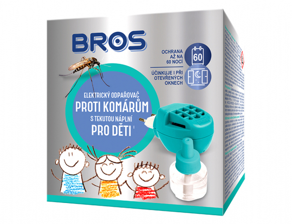 Bros-Odpařovač proti komárům el.+tek.náplň 60nocí DĚTI 1