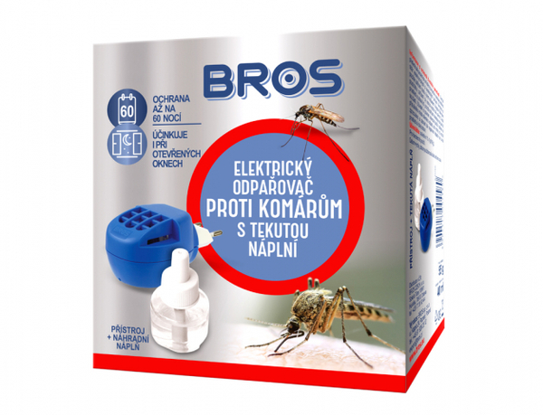 Bros-Odpařovač proti komárům el.+tek.náplň 60nocí 1