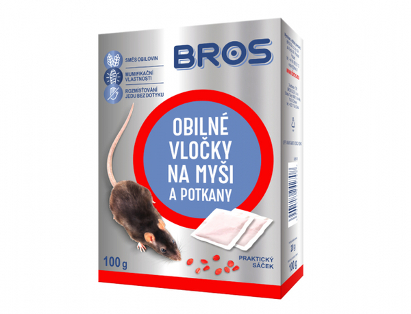Bros-Obilné vločky na Myši a potkany 5x20g 1