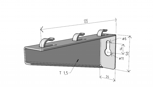 Nosník NZM 100 ''GZ'' pro žlab 50/50, 100/50, 100/100 ARKYS ARK-215010 1