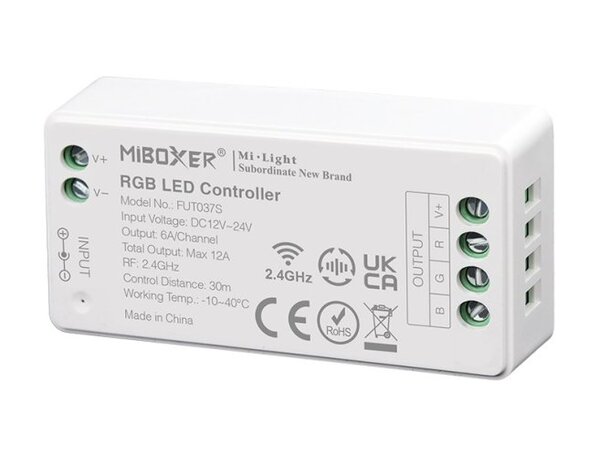 LED přijímač 3v1 pro RGB/RGBW/RBG+CCT LED pásky 12-24VDC 12A FUT037S+ Mi-light LED přijímač 3v1 pro RGB/RGBW/RBG+CCT LED pásky 12-24VDC 12A FUT037S+ Mi-light 1