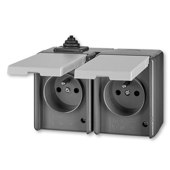 5518-2029 S ABB Praktik dvojzásuvka IP44 šedá 5518-2029 S ABB Praktik dvojzásuvka IP44 šedá 1