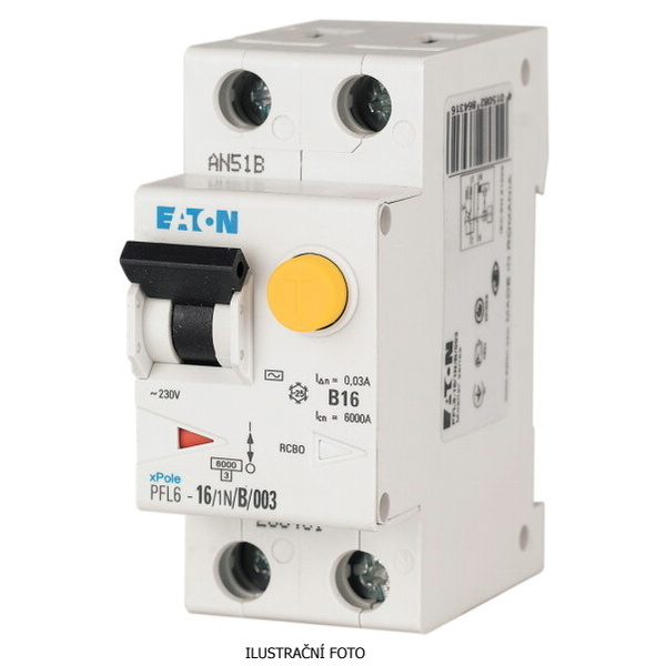 PFL6-6/1N/B/003-A, Chránič s
nadproudovou ochranou,
Ir=250A+puls.SS, A, 1+N, 6kA 1