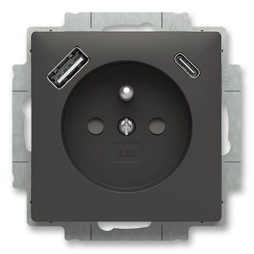 Zoni 5569T-A32357 237 Zásuvka jednonásobná s USB-A USB-C matná černá 1