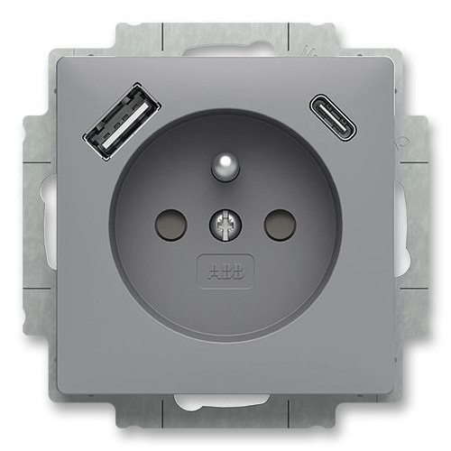 Zoni 5569T-A32357 241 Zásuvka jednonásobná s USB-A USB-C šedá 1