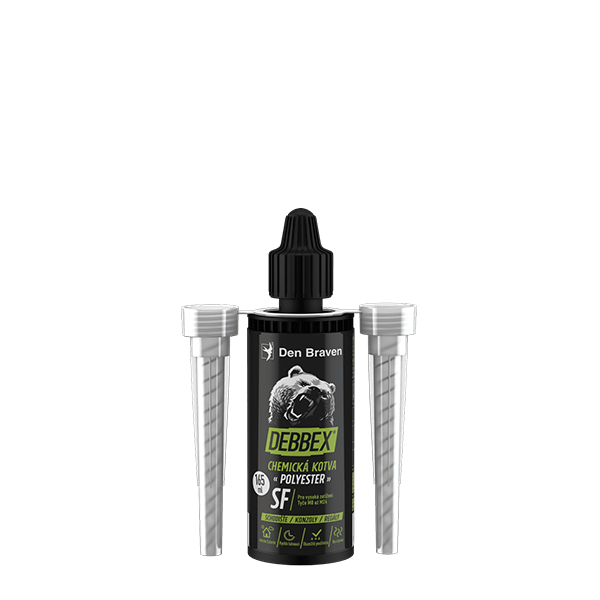 Kotva chemická bez styrenu Polyester SF 165ml DEBBEX, 2 mixery 1