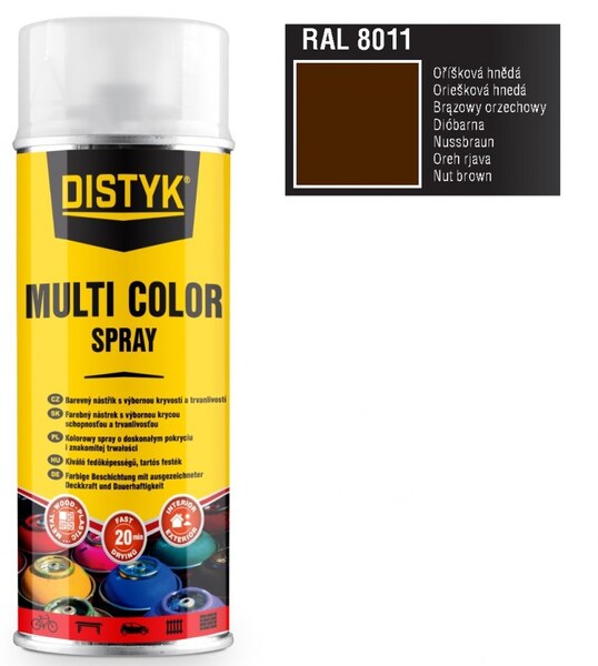 Sprej Multi color hnědá (RAL8011) 400ml DISTYK 1