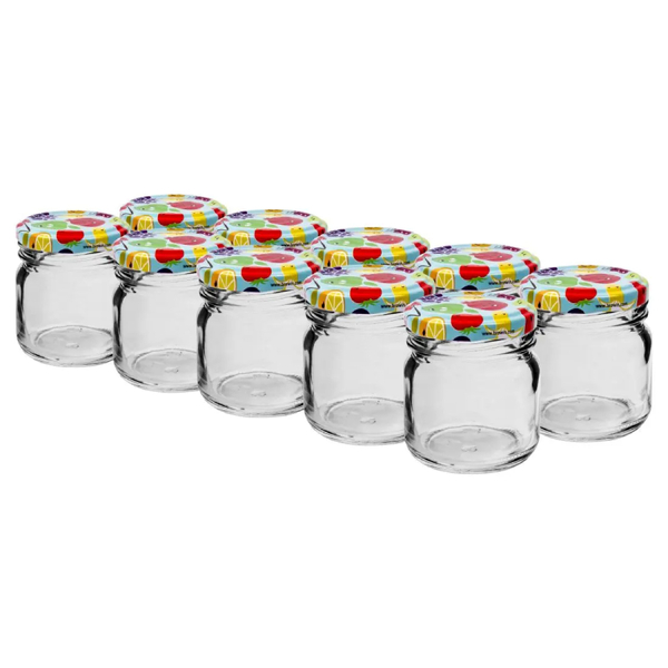 Sklenice zavařovací 30ml s barevným víčkem 43 10ks Sklenice zavařovací 30ml s barevným víčkem 43 10ks 1
