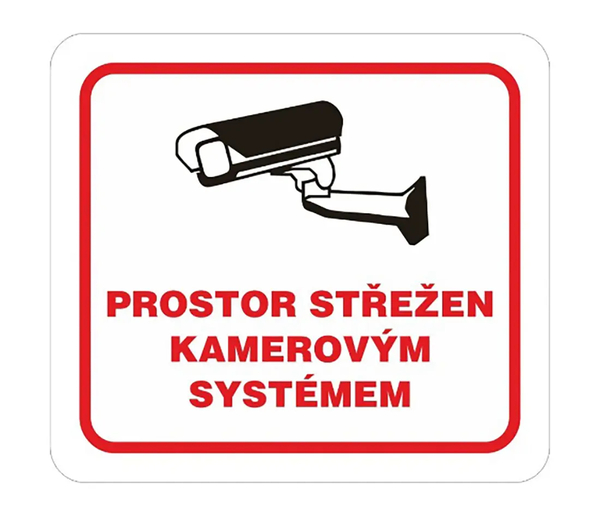 Tabulka PROSTOR STŘEŽEN KAMEROVÝM SYSTÉMEM 100x90 samolepící Tabulka PROSTOR STŘEŽEN KAMEROVÝM SYSTÉMEM 100x90 samolepící 1