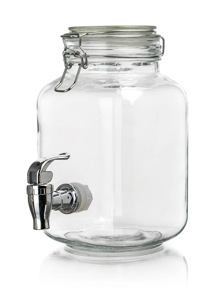 Láhev 2200ml skleněná s kohoutkem, víčko s pákovým uzávěrem Láhev 2200ml skleněná s kohoutkem, víčko s pákovým uzávěrem 1