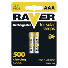 Nabíjecí baterie do solárních lamp RAVER SOLAR AAA (HR03) 400 mAh B7414 1