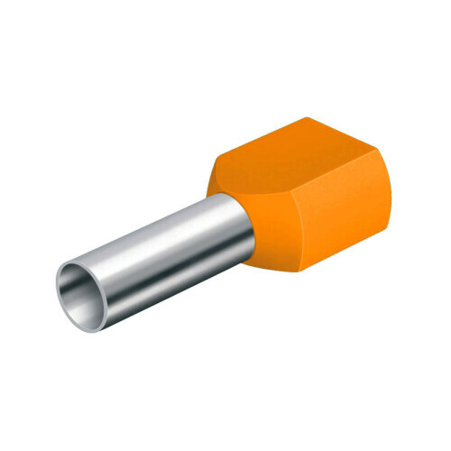 Dutinka dvojitá průřez 2x0,50mm2 délka 6mm dle UL CSA a DIN46228 bezhalogenová oranžová 1