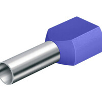 Dutinka dvojitá, průřez 2x2,5mm2 / délka 18mm / modrá Dutinka dvojitá, průřez 2x2,5mm2 / délka 18mm / modrá 2