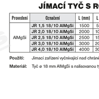 Tremis JR 2,0 18/10T – jímací tyč s rovným koncem AlMgSi VN3100 2
