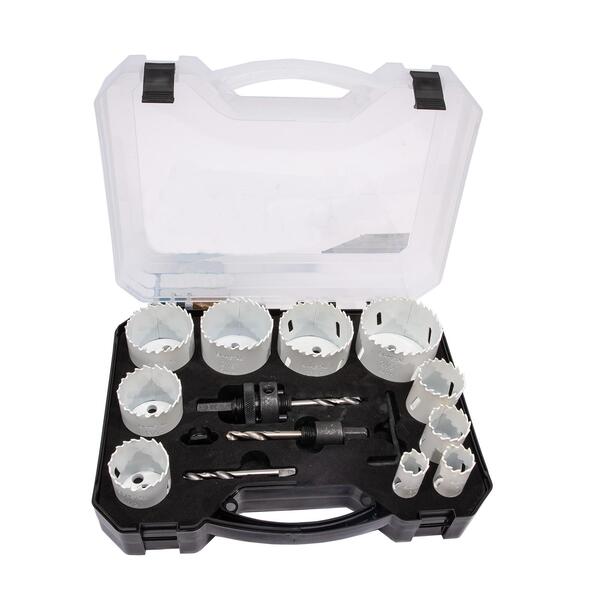 Sada vykružovacích bimetalových korunek 14 dílů 19-564mm, plastový box 1