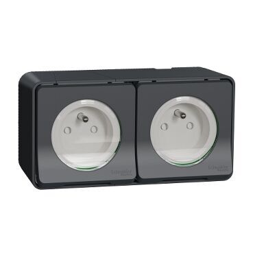 MUR36028 Mureva Styl IP55 2-zásuvka antracit nástěnná 1