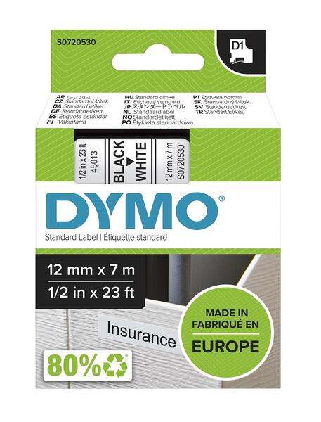 DYMO páska D1 12mm x 7m, černá na bílé, 45013, S0720530 1