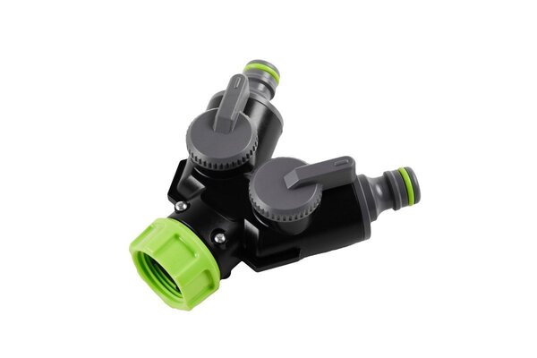 Rozdělovač dvojitý s ventilem STR STALCO GARDEN 1