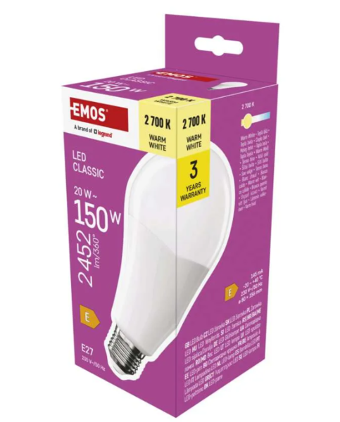ZQ5E81 LED žárovka Classic A80 E27 20W (150W) 2452lm teplá bílá 1