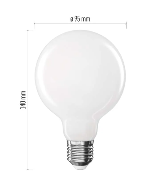LED žárovka Filament G95 / E27 / 7,8 W (75 W) / 1055 lm / teplá bílá ZF2150 1