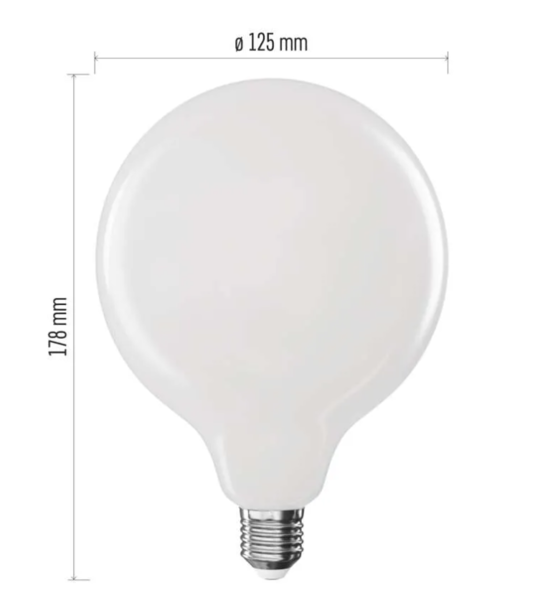 LED žárovka Filament G125 / E27 / 18 W (150 W) / 2452 lm / teplá bíláZF2180 1