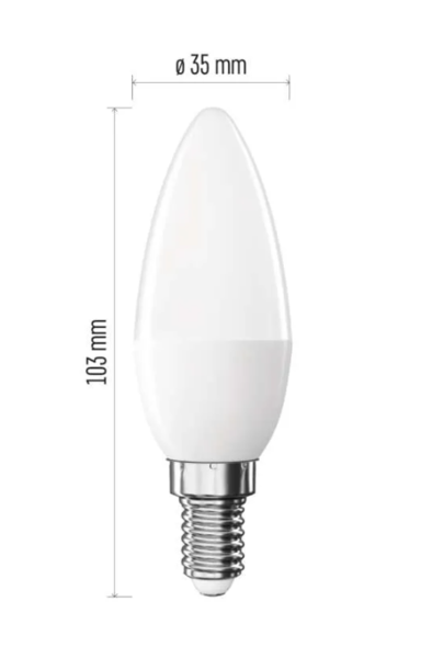 LED žárovka Classic svíčka / E14 / 4,2 W (40 W) / 470 lm / teplá bílá ZQ3E21 1