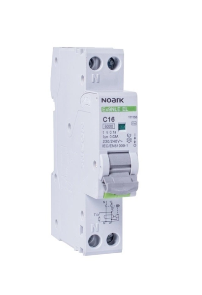 Noark 111148 Ex9NLE EL 1PN B16 30mA Jednomodulový Elektronický proudový chránič 1