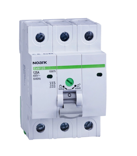 Vypínač instalační NOARK 100875 Ex9I125 3P 40A, šířka 3 moduly, 3pól, 40A Vypínač instalační NOARK 100875 Ex9I125 3P 40A, šířka 3 moduly, 3pól, 40A 1