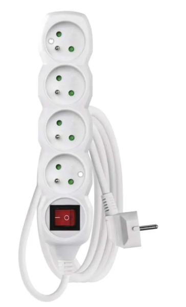 Prodlužovací kabel s vypínačem 4 zásuvky 3m P1413 1