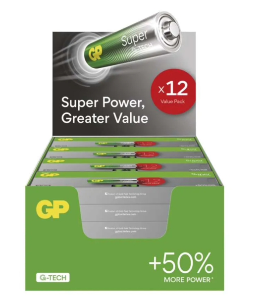 GP alkalická baterie SUPER AAA (LR03) 12ks/1bal  B0114T 1
