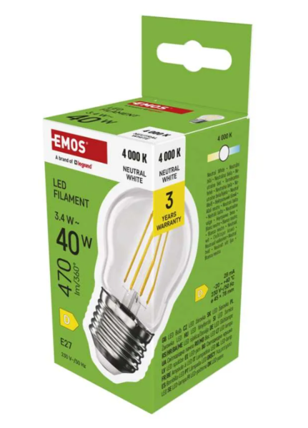 ZF6D23 LED žárovka Mini Globe E27 3,4W(40W) 470lm neutrální bílá ZF6D23 LED žárovka Mini Globe E27 3,4W(40W) 470lm neutrální bílá 1