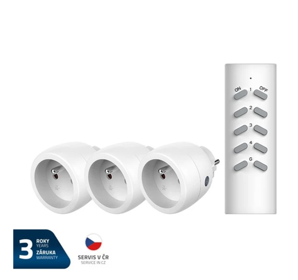 Zásuvka bezdrátová GETI RCS312 3+1 1