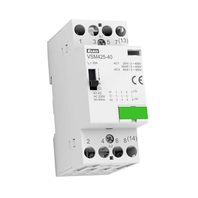 VSM425-22 230V AC Instalační stykač s manuálním ovládáním 4x25A 1