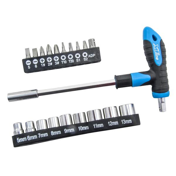 T-šroubovák + bity + hlavice 20 dílů 1