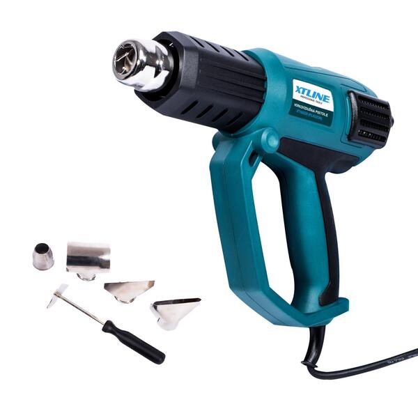 Pistole horkovzduch s el. regul. 2000W + přísl. 5 dílů 1